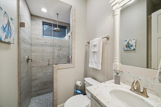 3848 S Main St, Anahuac, TX 77514 - bathroom with a stall shower and vanity