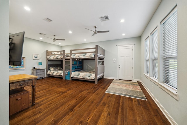 3848 S Main St, Anahuac, TX 77514 - bedroom with wood finished floors, recessed lighting, and ceiling fan
