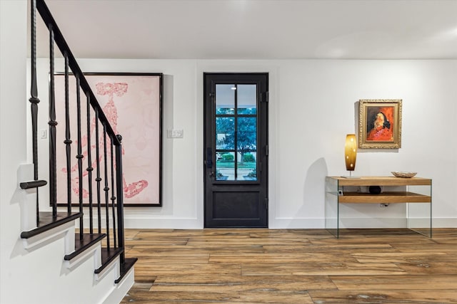 5623 Oak Trail Ln, Houston, TX 77091 - entryway with wood finished floors and stairway