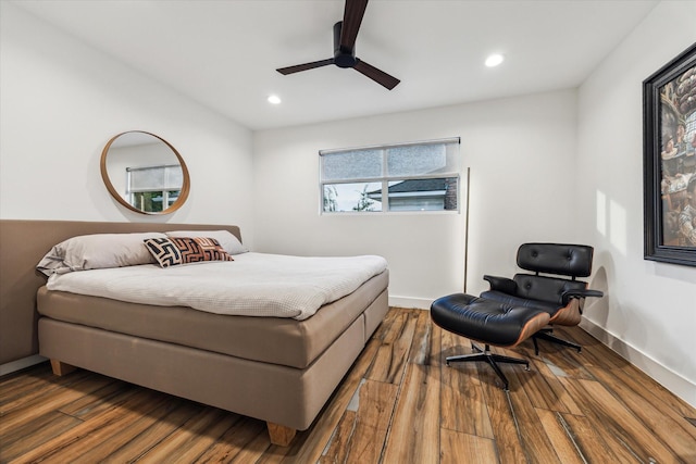 5623 Oak Trail Ln, Houston, TX 77091 - bedroom with recessed lighting, wood finished floors, and ceiling fan