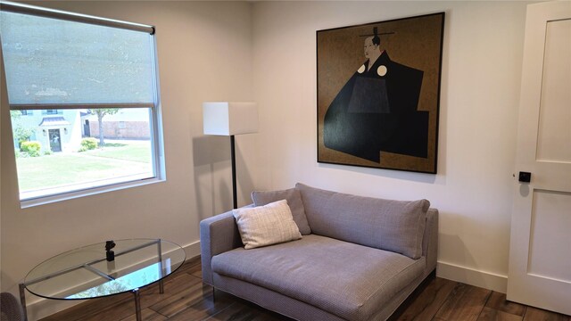 5623 Oak Trail Ln, Houston, TX 77091 - sitting room with dark wood-style flooring and baseboards
