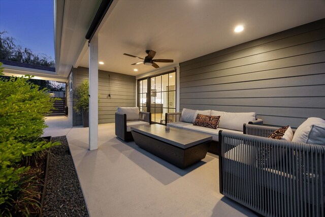 5623 Oak Trail Ln, Houston, TX 77091 - view of patio featuring an outdoor hangout area and a ceiling fan
