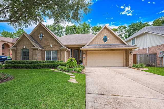 9427 Fern Wood Frst, Houston, TX 77040 - view of front facade featuring roof with shingles, brick siding, concrete driveway, and an attached garage