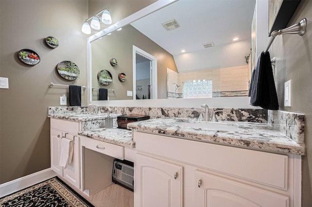 9427 Fern Wood Frst, Houston, TX 77040 - bathroom with vanity and a tile shower