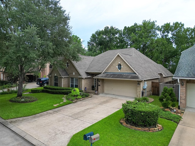 9427 Fern Wood Frst, Houston, TX 77040 - view of front of property featuring brick siding, roof with shingles, concrete driveway, and a garage