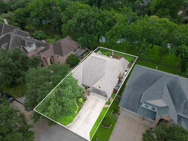 9427 Fern Wood Frst, Houston, TX 77040 - aerial view of property's location featuring property parcel outlined