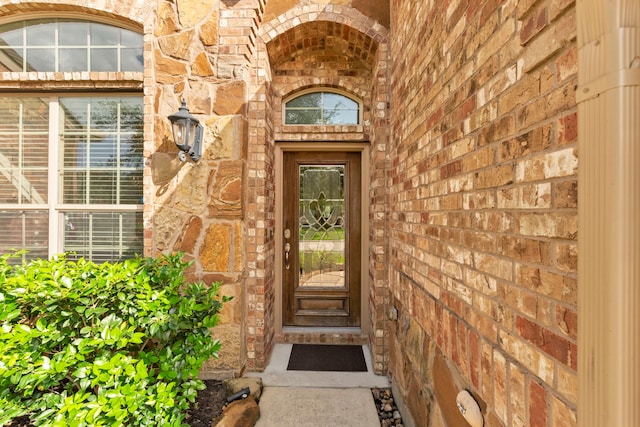9707 Old Timber Ln, Spring, TX 77379 - property entrance with brick siding and stone siding