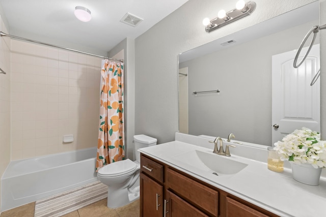 9707 Old Timber Ln, Spring, TX 77379 - full bath featuring vanity, tile patterned floors, and shower / bath combo