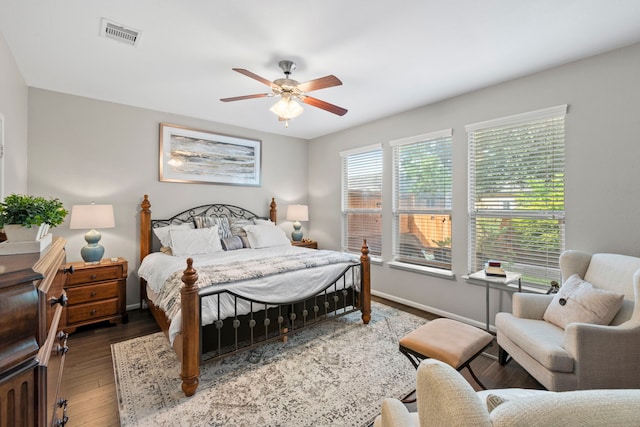 9707 Old Timber Ln, Spring, TX 77379 - bedroom with wood finished floors and a ceiling fan