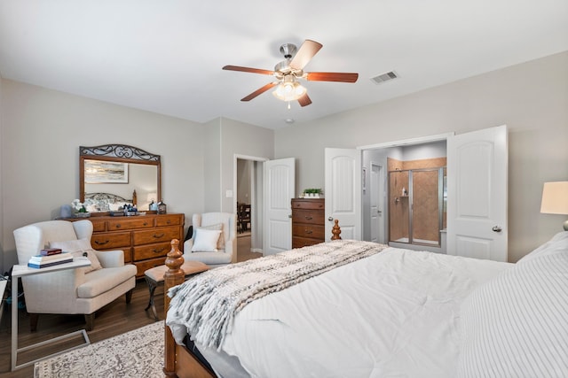 9707 Old Timber Ln, Spring, TX 77379 - bedroom featuring wood finished floors and ceiling fan