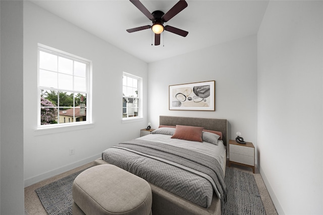 2012 Chew St, Houston, TX 77020 - carpeted bedroom featuring baseboards and a ceiling fan