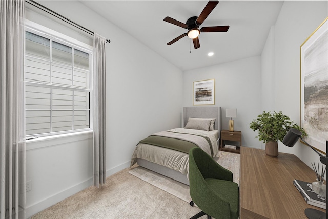 2012 Chew St, Houston, TX 77020 - bedroom featuring carpet flooring, multiple windows, ceiling fan, and recessed lighting