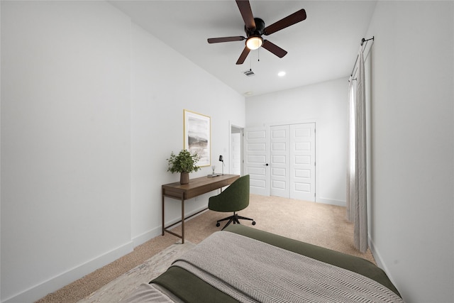 2012 Chew St, Houston, TX 77020 - bedroom with carpet, recessed lighting, and ceiling fan