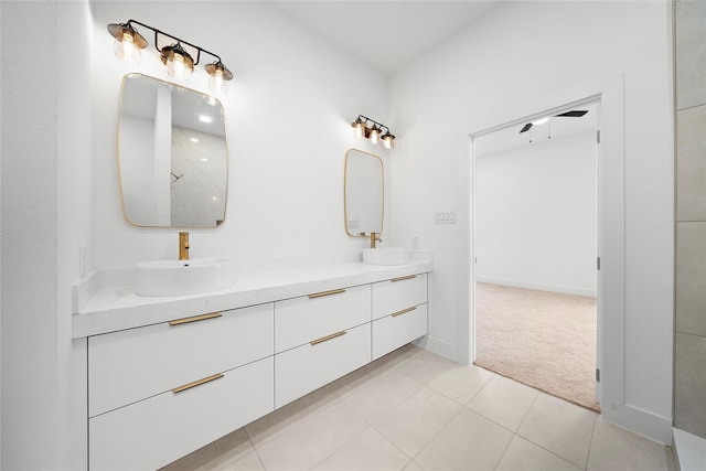 2012 Chew St, Houston, TX 77020 - full bathroom with double vanity and tile patterned floors