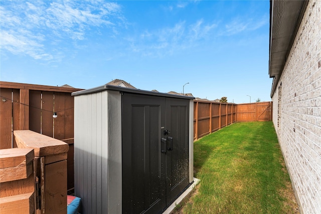 7202 Cordgrass Prairie Ln, Katy, TX 77493 - fenced backyard with a storage unit