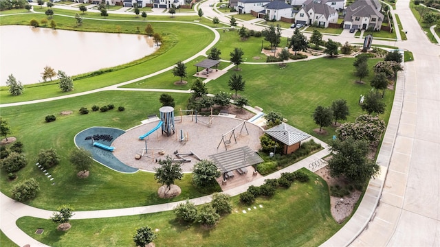 7202 Cordgrass Prairie Ln, Katy, TX 77493 - aerial view of residential area featuring a recreational park and a nearby body of water