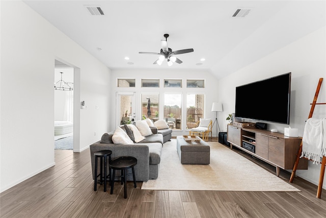 7202 Cordgrass Prairie Ln, Katy, TX 77493 - living area with ceiling fan, wood finished floors, and recessed lighting
