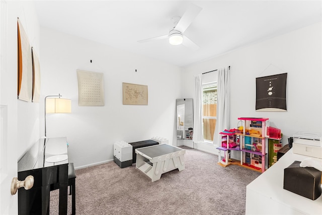 7202 Cordgrass Prairie Ln, Katy, TX 77493 - game room with carpet and a ceiling fan