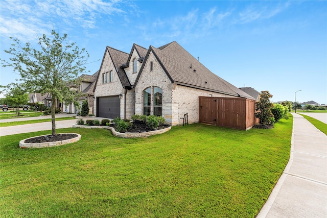 7202 Cordgrass Prairie Ln, Katy, TX 77493 - view of property exterior featuring concrete driveway, brick siding, a garage, and a shingled roof