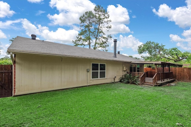 6510 Barrygate Dr, Spring, TX 77373 - back of property featuring a wooden deck and roof with shingles