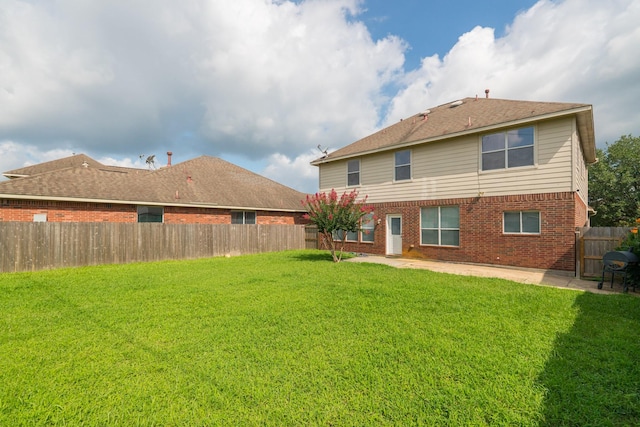 3618 Avalon Spring Ln, Spring, TX 77386 - back of property with a patio, a fenced backyard, and brick siding