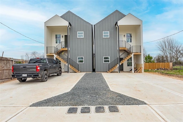9727 Cargill St Unit A, Houston, TX 77029 - contemporary house with stairs and board and batten siding