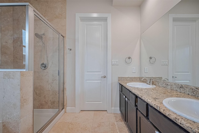 9027 Laverne Cres, Houston, TX 77080 - full bathroom featuring a shower stall and double vanity
