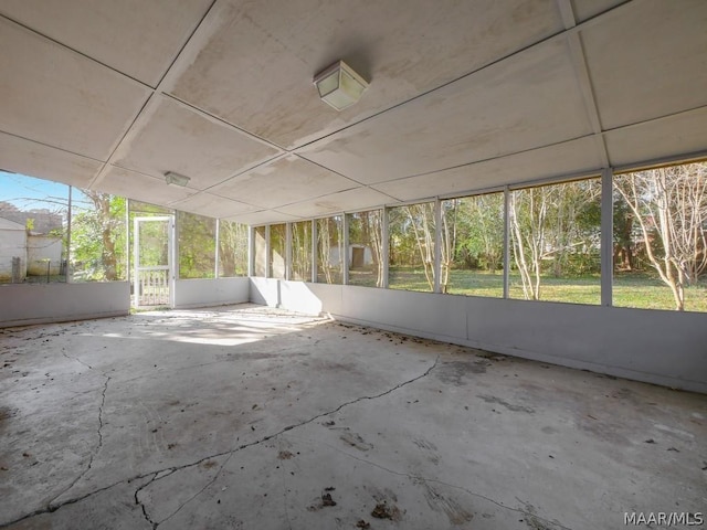 view of unfurnished sunroom