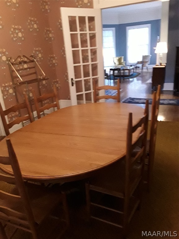 view of dining space