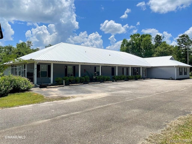 view of single story home