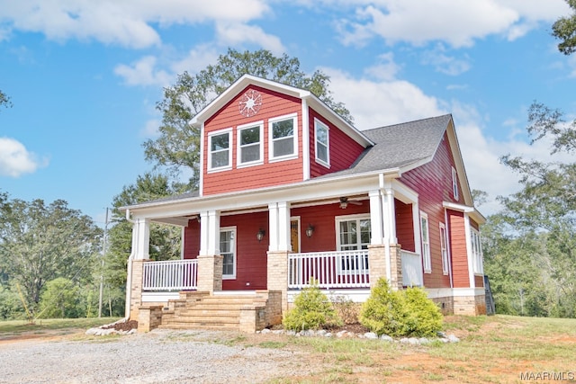 craftsman-style house with covered porch