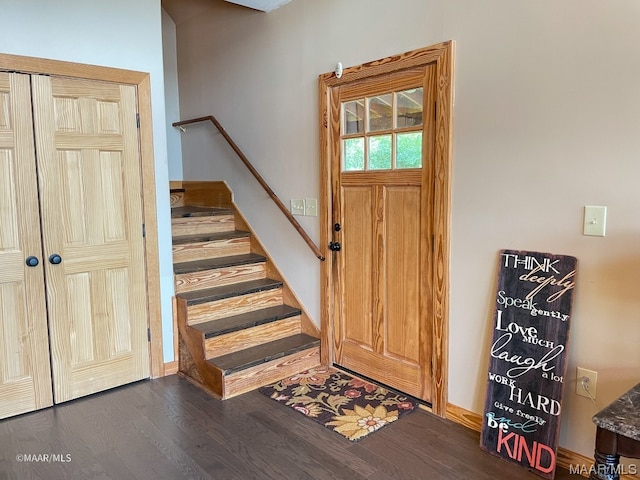 entryway featuring dark hardwood / wood-style flooring