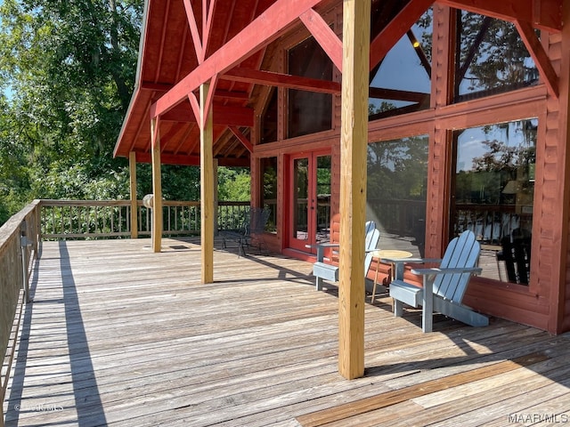 deck with french doors