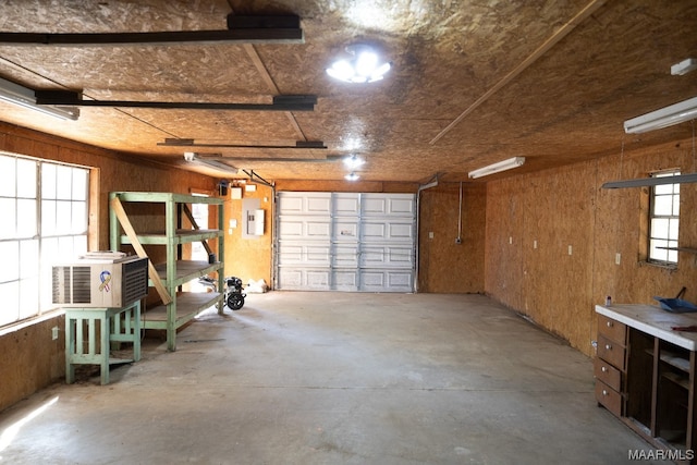 garage featuring a workshop area