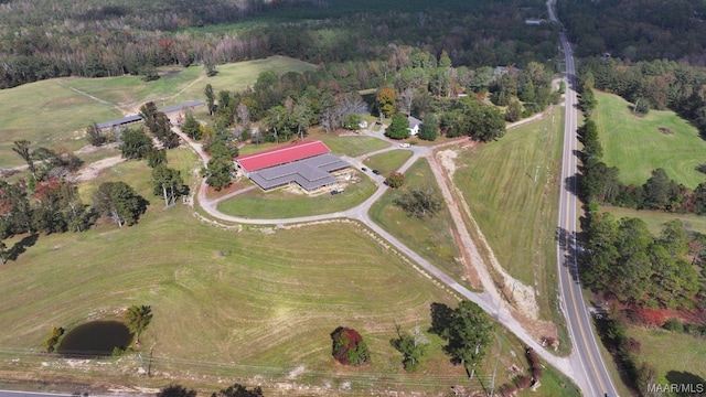 bird's eye view featuring a rural view