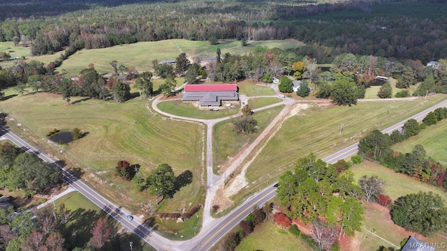 drone / aerial view with a rural view