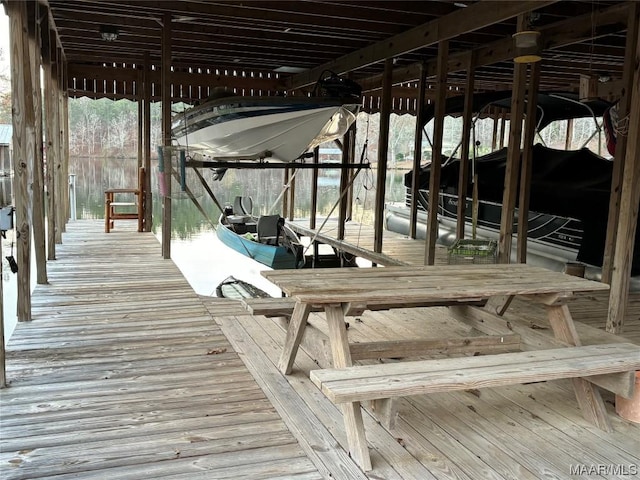 view of dock area