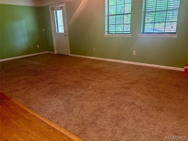 view of carpeted spare room