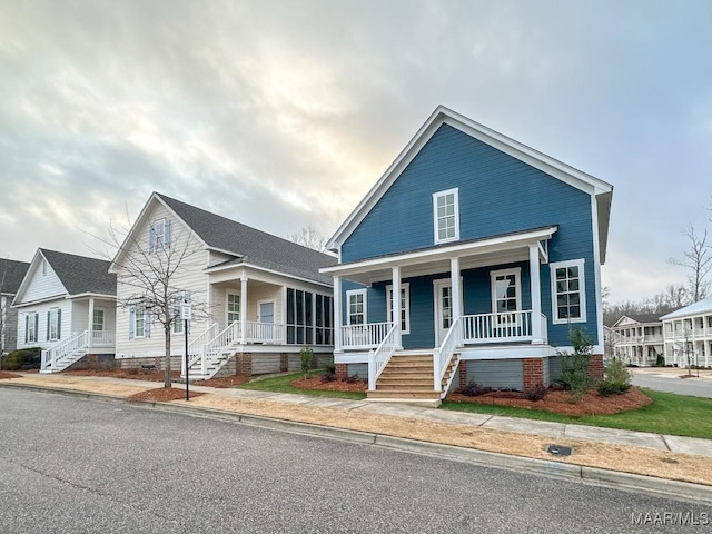 view of front of property with covered porch