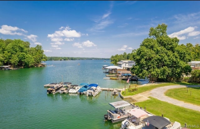 view of water feature featuring a boat dock