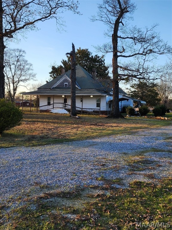 exterior space with covered porch