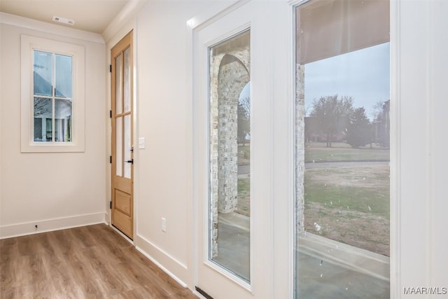 entryway featuring hardwood / wood-style flooring