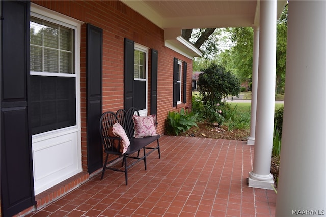 view of patio featuring covered porch