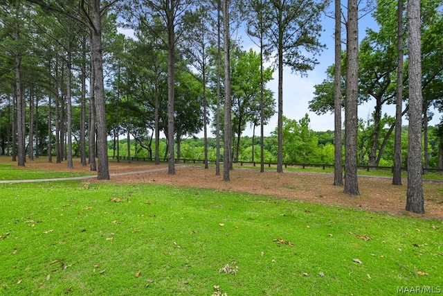 view of home's community with a lawn