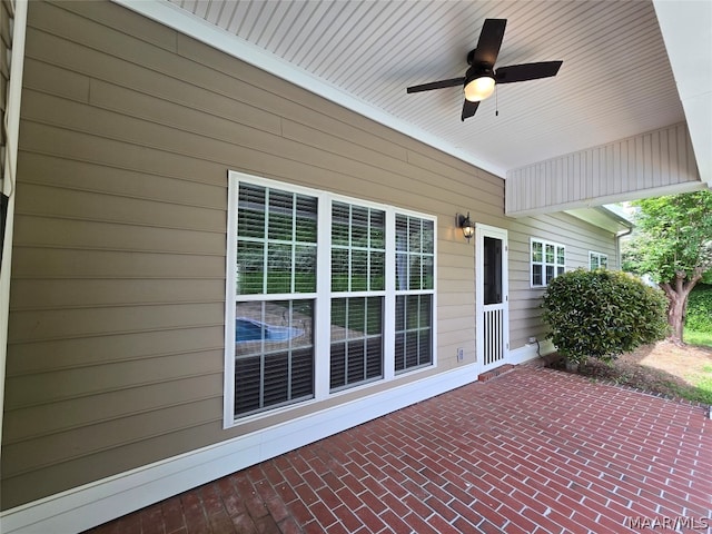 view of patio / terrace with ceiling fan