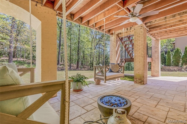 view of patio / terrace with ceiling fan