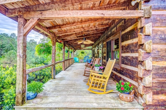 view of patio / terrace with ceiling fan