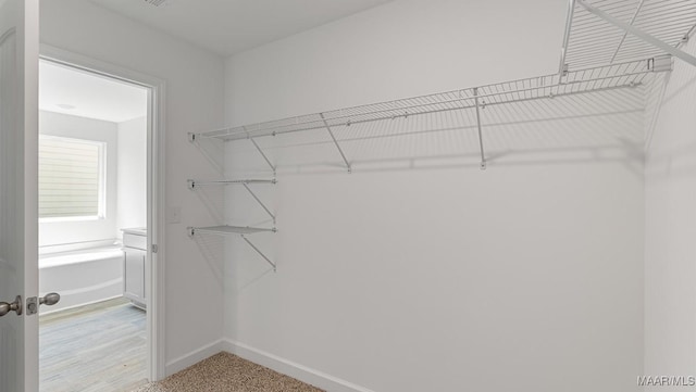 view of walk in closet