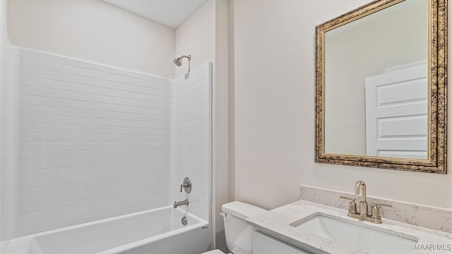 6601 Firefly Ln, Montgomery, AL 36116 - bathroom featuring toilet, bathtub / shower combination, and vanity