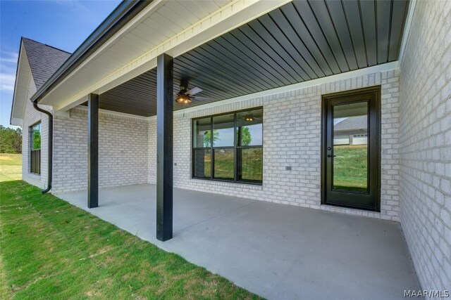 view of patio / terrace with ceiling fan